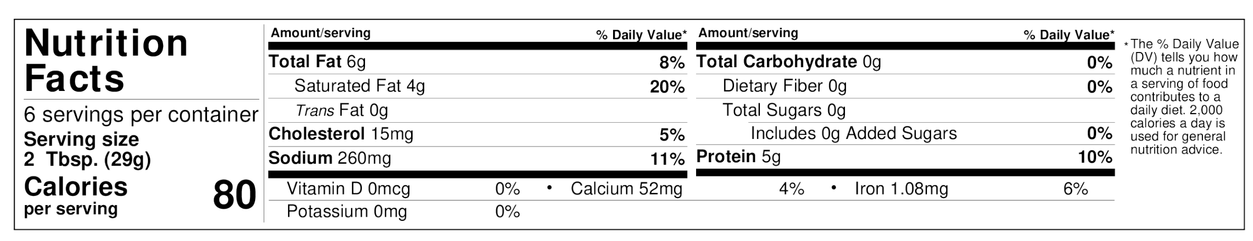 Nutritional Label Original